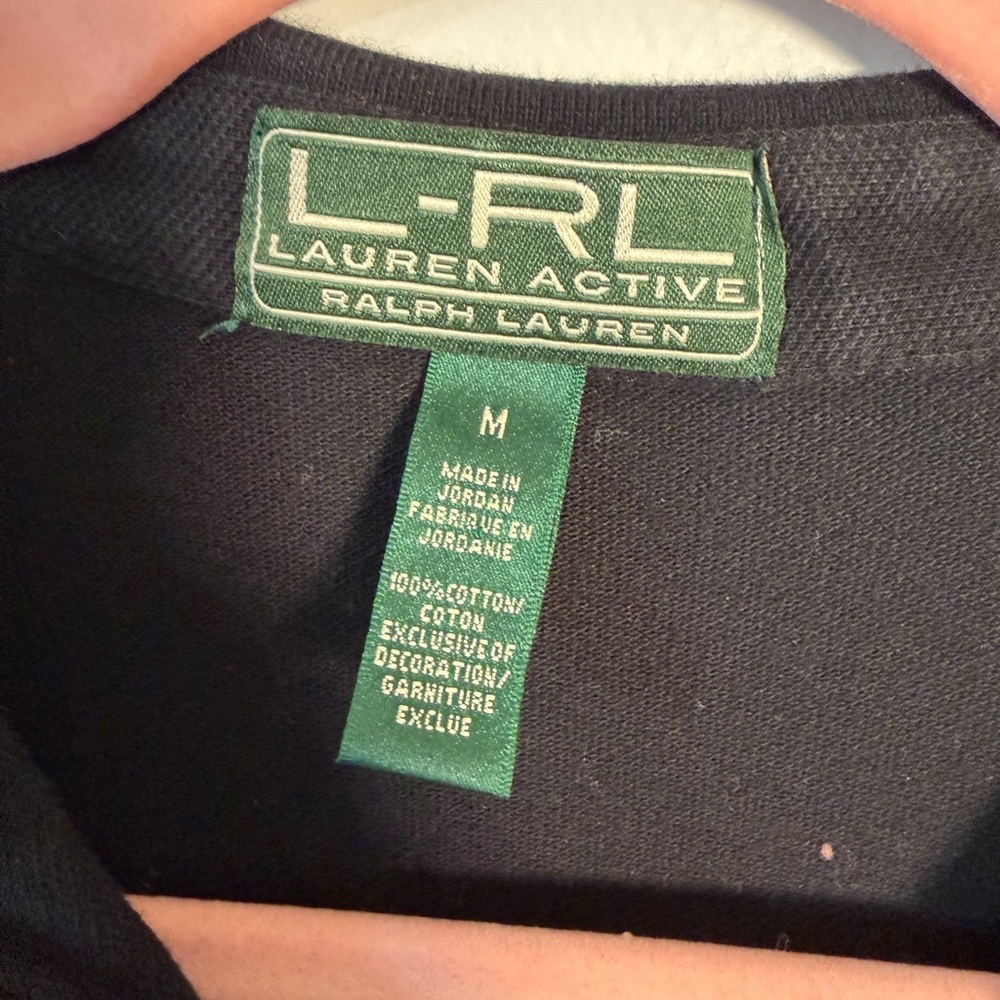 Ralph Lauren Black Active Polo Top Women’s Medium LRL Athleisure Golf - Picture 4 of 7